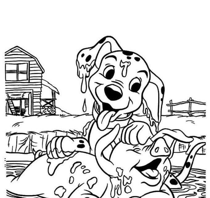 101 Dalmatyńczyków kolorowanka dla przedszkolaków