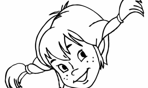 Duży szablon Pippi Pończoszanka do druku