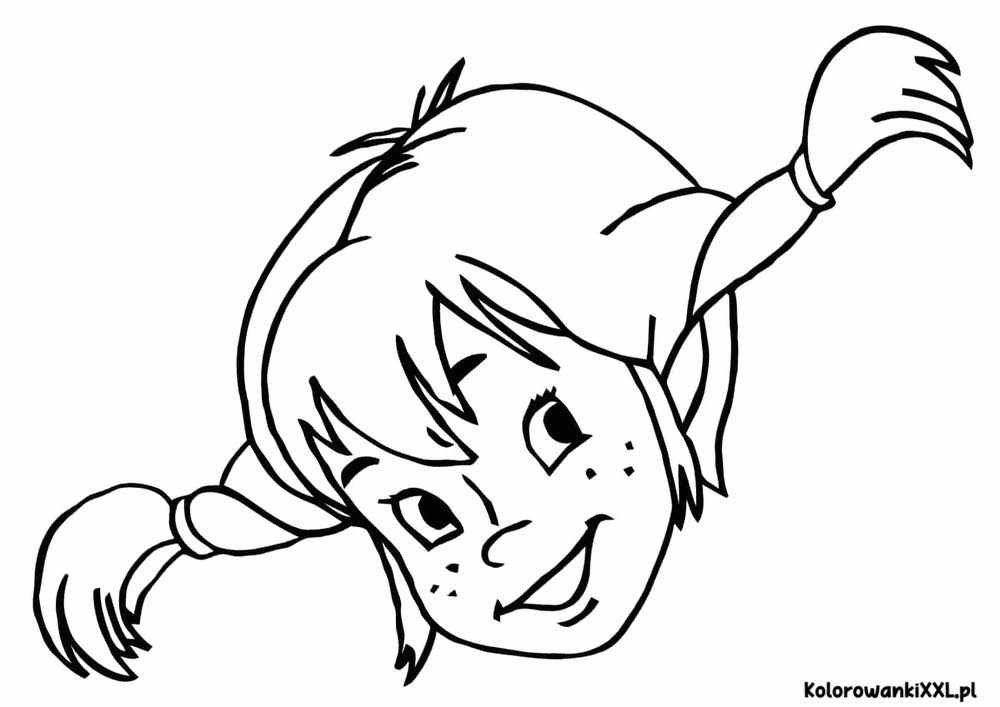 Duży szablon Pippi Pończoszanka do druku