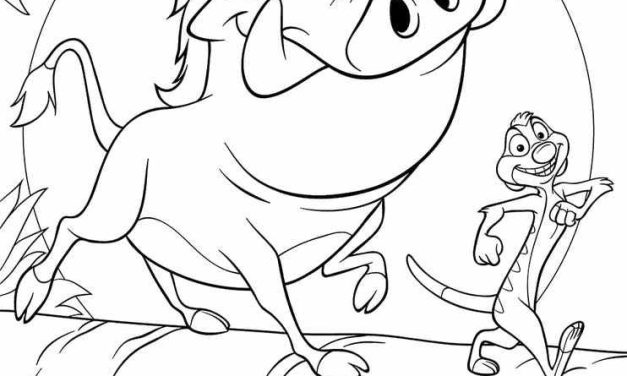 Duży szablon Timon i Pumba do druku PDF