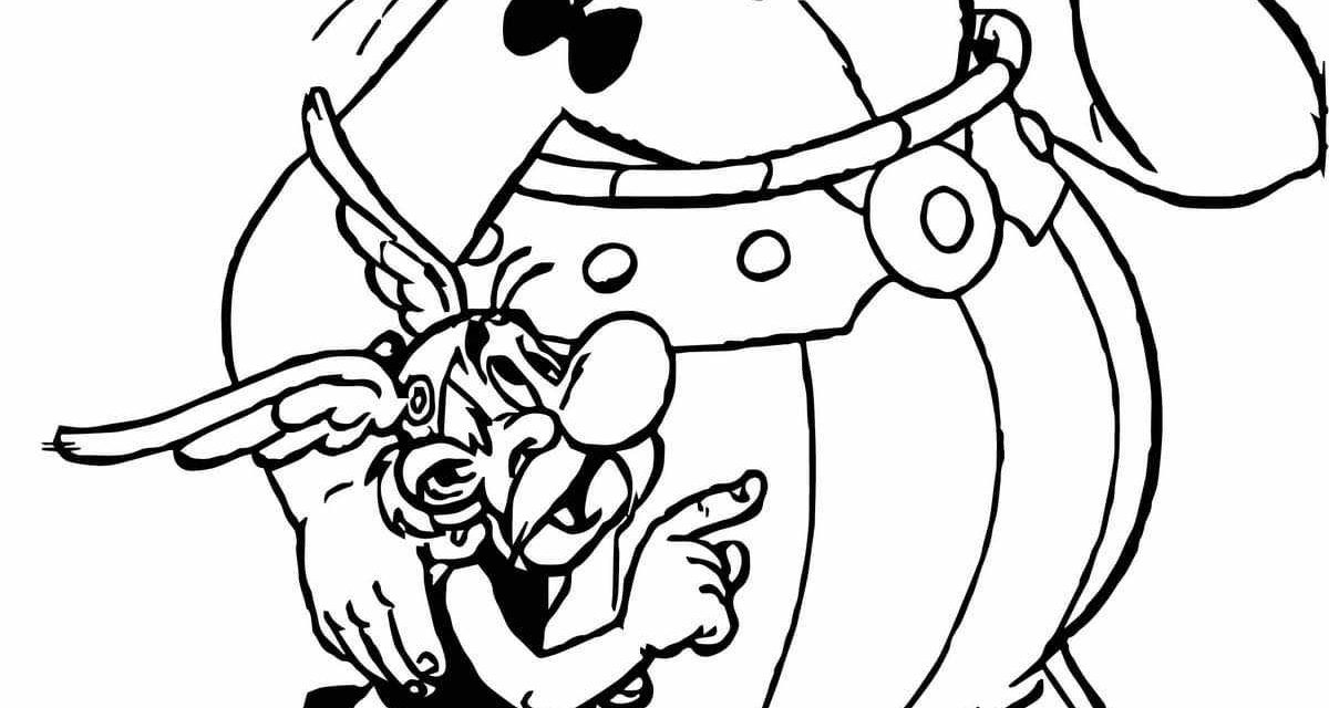 Duży szablon do druku Asterix i Obelix