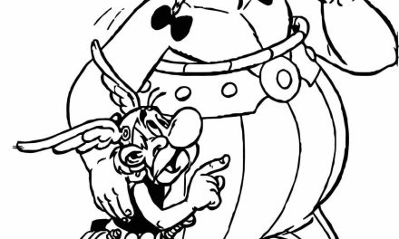 Duży szablon do druku Asterix i Obelix