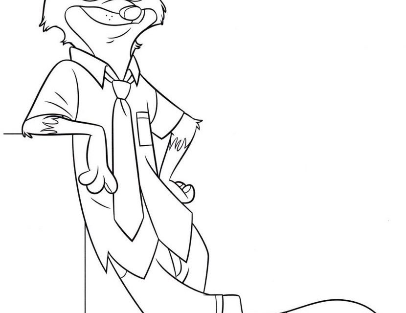 Duzy szablon do druku Nick Wilde