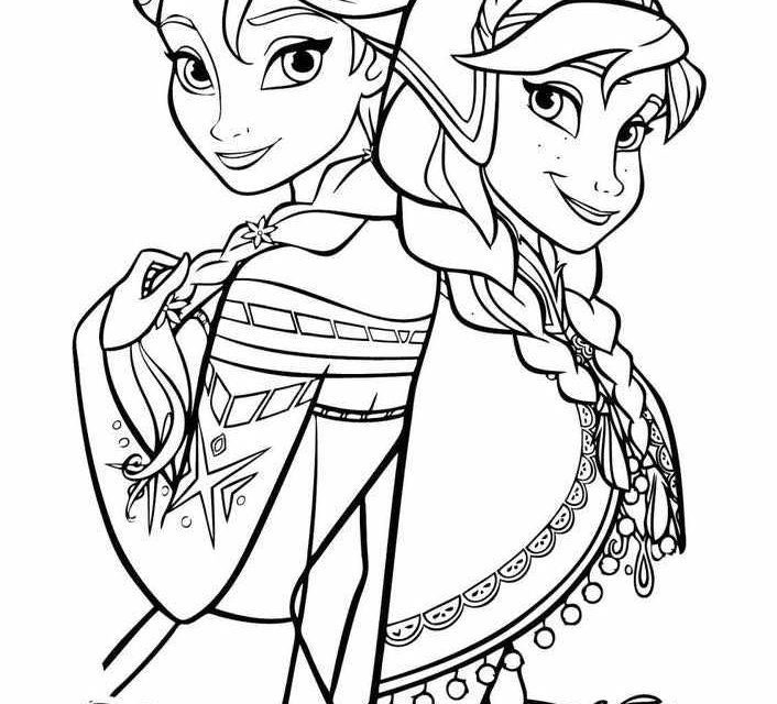 Elsa i Anna obrazek do kolorowania PDF