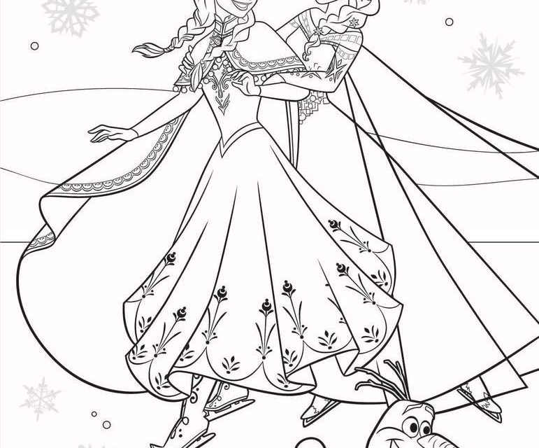 Elsa i przyjaciele pokoloruj szablon dla dzieci