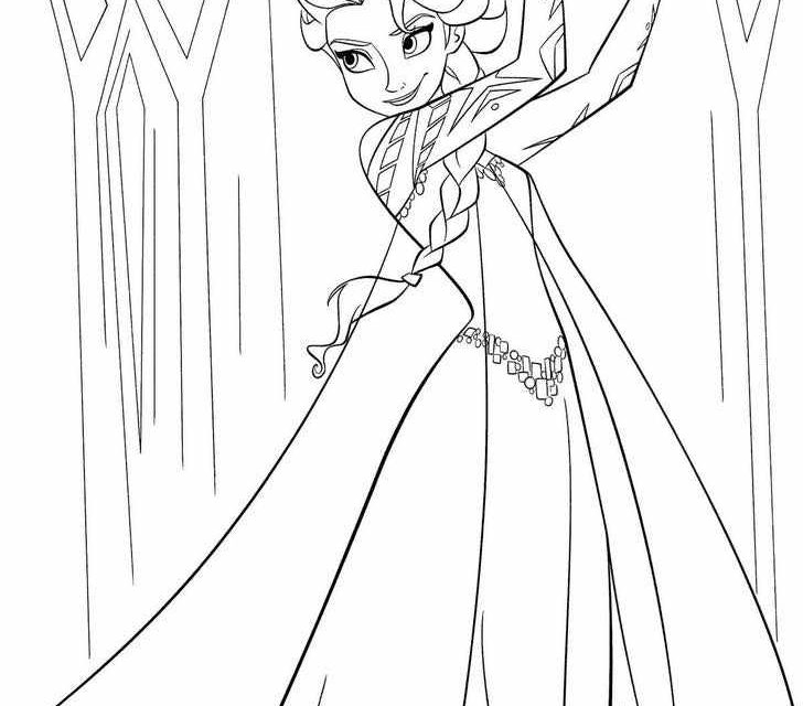 Elsa używa magii kolorowanka do druku