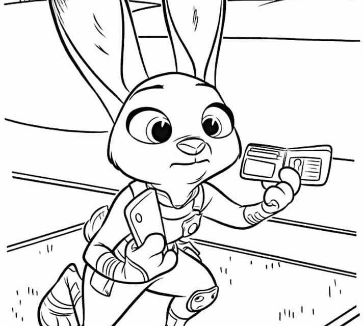 Kolorowanka Judy Hopps Zootopia dla przedszkolaków