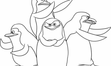Kolorowanka Pingwiny z Madagaskaru  do druku
