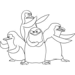 Kolorowanki Pingwiny z Madagaskaru Kolorowanki Pingwiny z Madagaskaru
