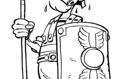 Kolorowanka dla dzieci rzymianin z bajki Asterix i Obelix