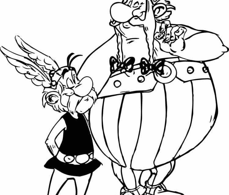 Kolorowanka dla dzieci szczęśliwi Asterix i Obelix