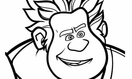 Kolorowanka do druku twarz Ralpha Demolki