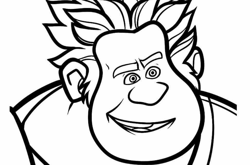 Kolorowanka do druku twarz Ralpha Demolki