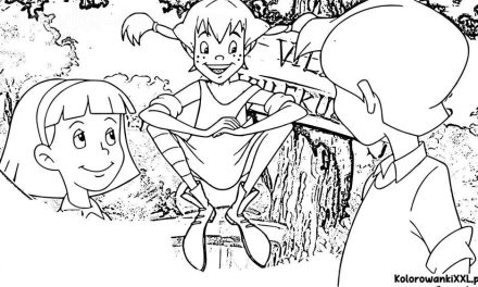 Kolorowanka z Pippi Pończoszanką i jej przyjaciółmi jpg