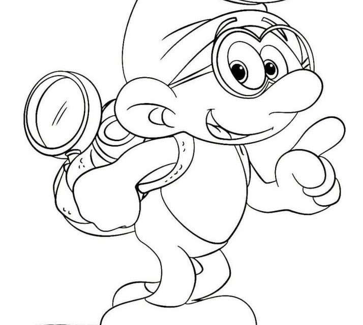 Mądry smerf kolorowanka dla najmłodszych