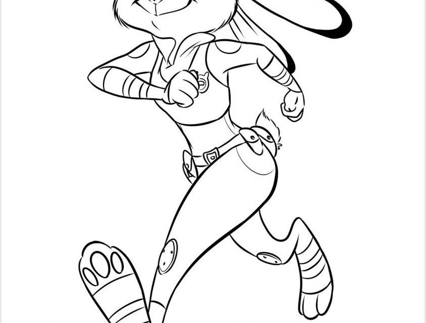 Malowanka z Judy hopps biegnie