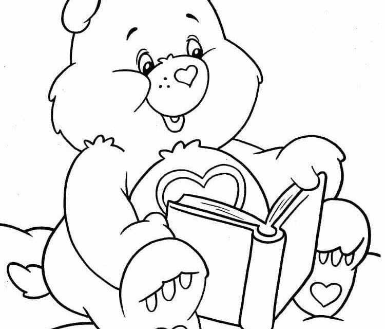 Miś czytaj książkę kolorowanka PDF