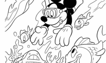 Myszka Miki pod wodą kolorowanka dla dorosłych