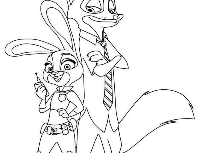Nick Wilde i Judy Hopps kolorowanka dla chłopców
