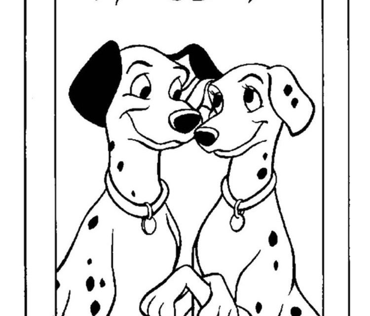 Obrazek z bajki 101 Dalmatyńczyków szablon do kolorowania