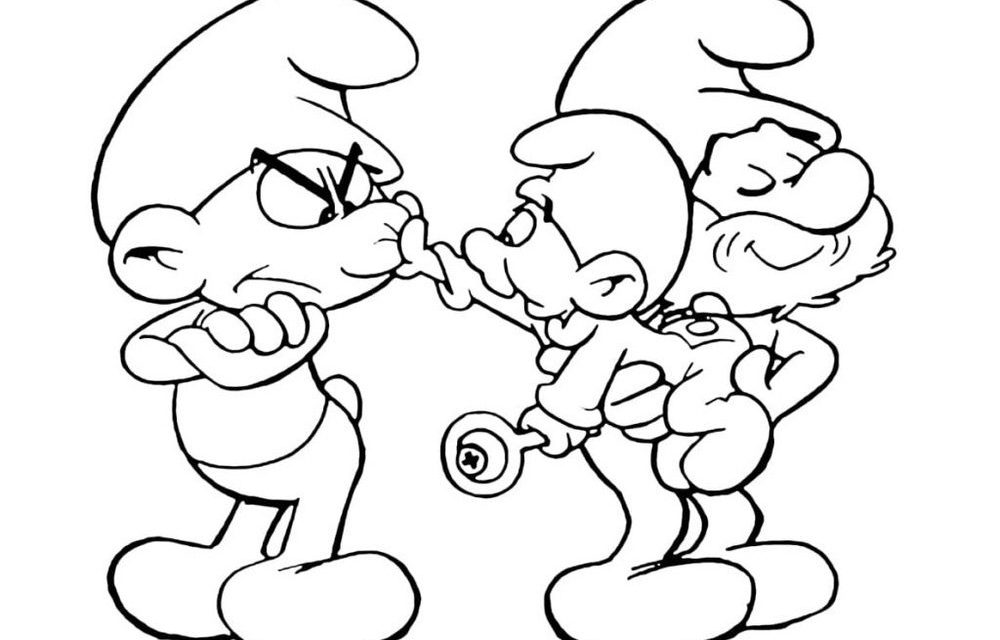 Papa smerf i maruda obrazek do pomalowania