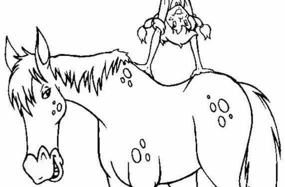 Pippi Pończoszanka na koniu pokoloruj obrazek PDF