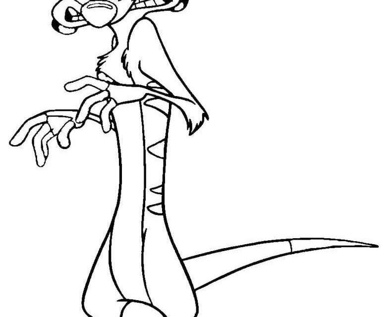 Przestraszony Timon pokoloruj szablon dla dzieci