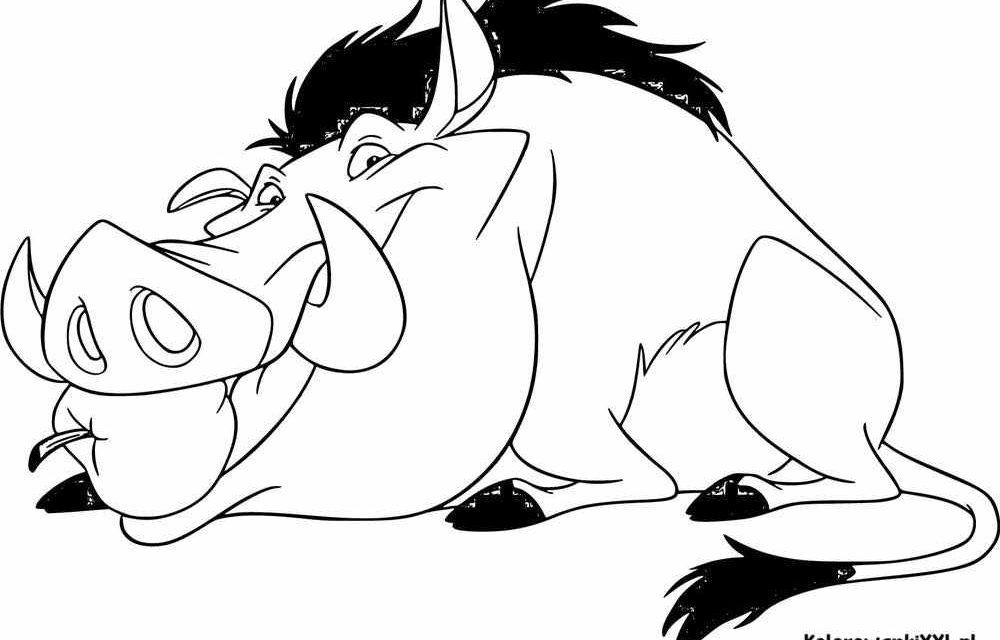 Pumba je jabłko kolorowanka do druku