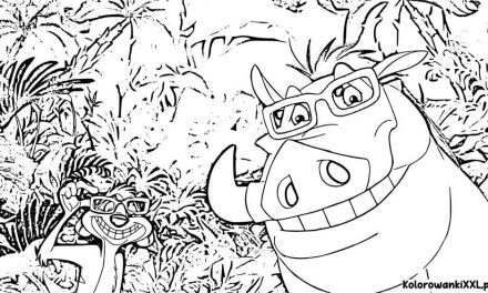 Timon i Pumba kolorowanka dla dorosłych