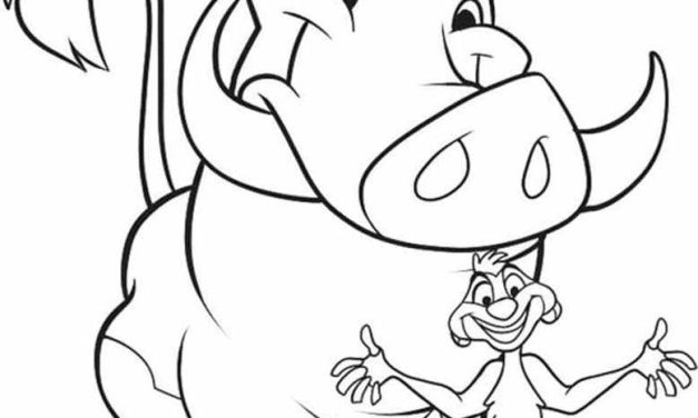 Uroczy Timon i Pumba szablon dla przedszkolaków