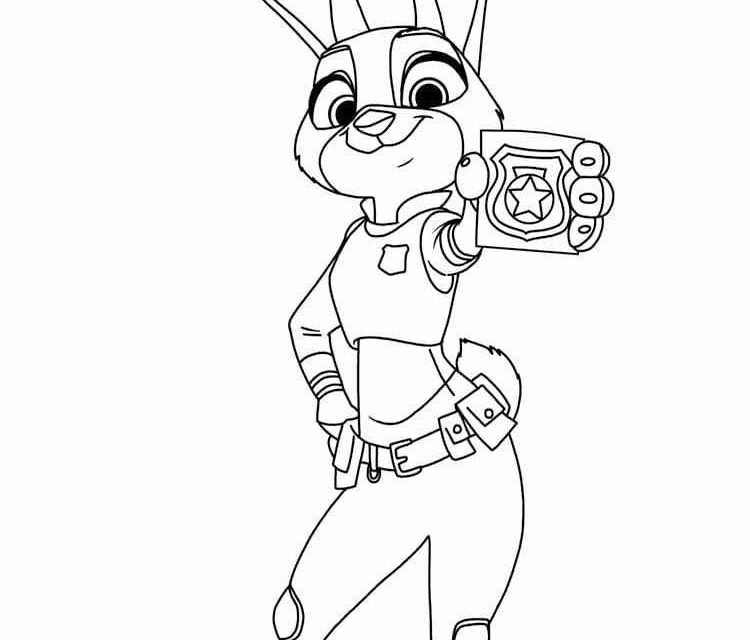 Zootopia kolorowanka królik do druku