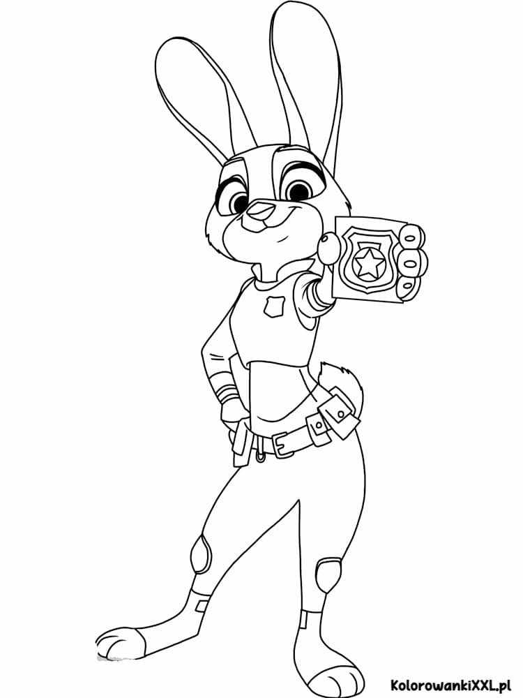 Zootopia kolorowanka królik do druku