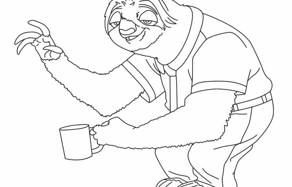 Zootopia kolorowanka leniwiec dla dzieci