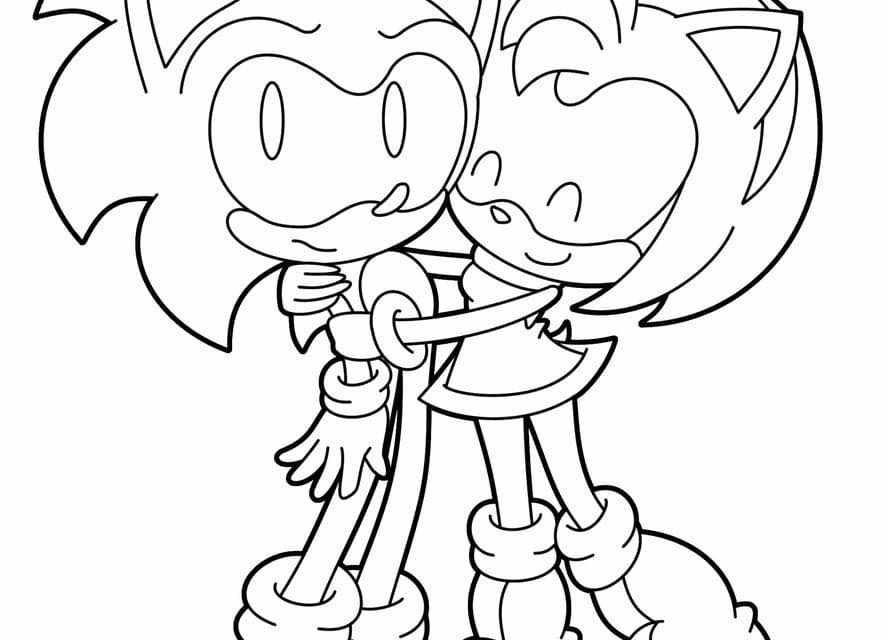 Amy Rose i Sonic malowanka dla dzieci