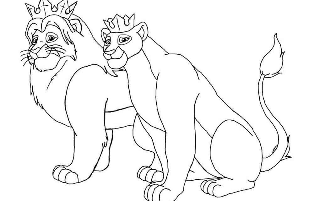Duży szablon Król Lew kolorowanka