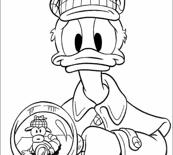 Kaczor Donald detektyw kolorowanka dla dorosłych