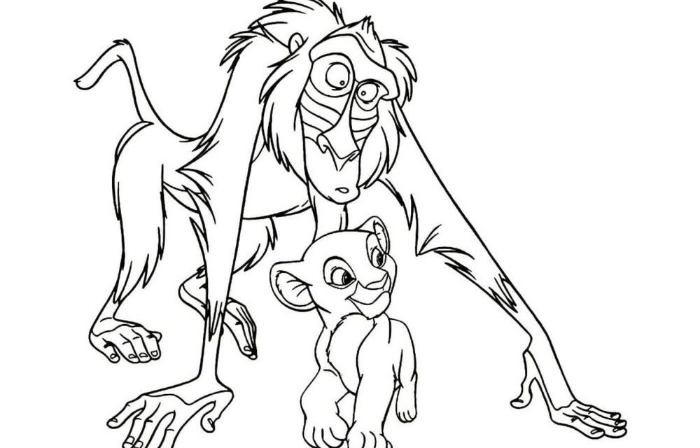 Kolorowanka: Rafiki i SImba