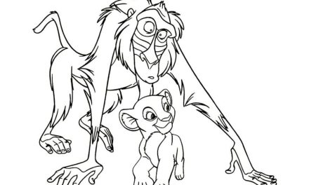 Kolorowanka: Rafiki i SImba