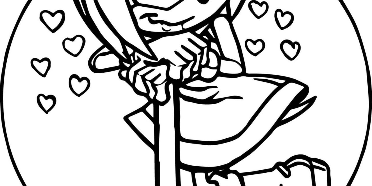 Zakochana Amy Rose kolorowanka dla przedszkolaków